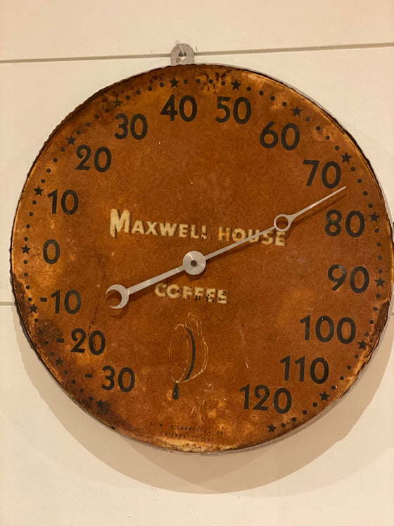 Vintage Metal Maxwell House Thermometer T W O'Connell & Co Chicago